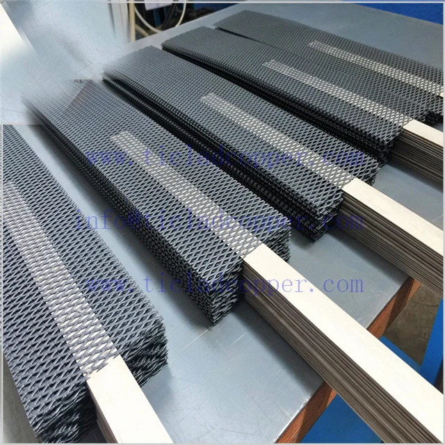 Ruthenium Iridium Oxide Coated Titanium Expanded Metal Wire Mesh / Titanium Mesh